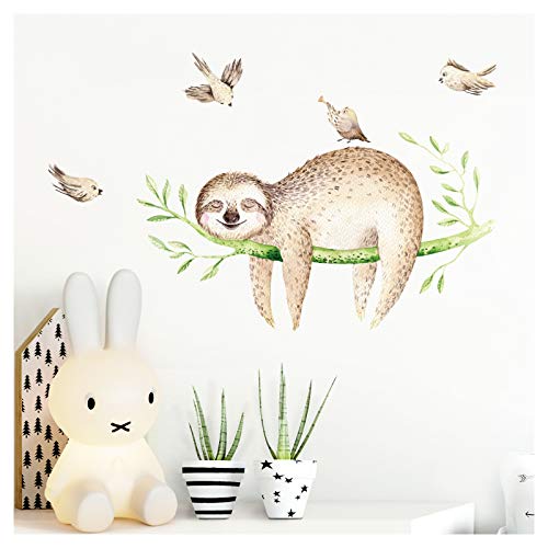 Little Deco Wandtattoo Kinderzimmer Mädchen Junge Deko Wandsticker Baby Tier Faultier Aufkleber Wandbild selbstklebend für Kinder Spielzimmer DL212-3 von Little Deco