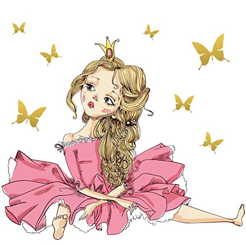 Little Deco Wandtattoo Prinzessin I (BxH) 72 x 60 cm I Kinderzimmer Babyzimmer Kinder Aufkleber Sticker Wandaufkleber Wandsticker Klebeposter Stickers Kind DL156 von Little Deco