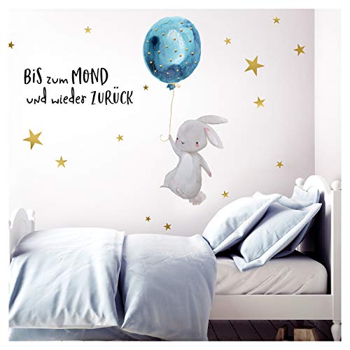 Little Deco Wandtattoo Spruch & Hase Luftballon Kinderzimmer Wandsticker DL133 von Little Deco