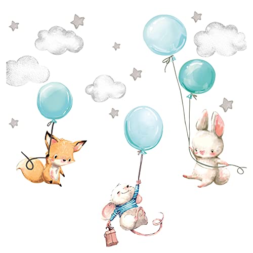 Little Deco Wandtattoo Tiere Ballon Kinderzimmer Wandsticker Wanddeko DL610-1 von Little Deco