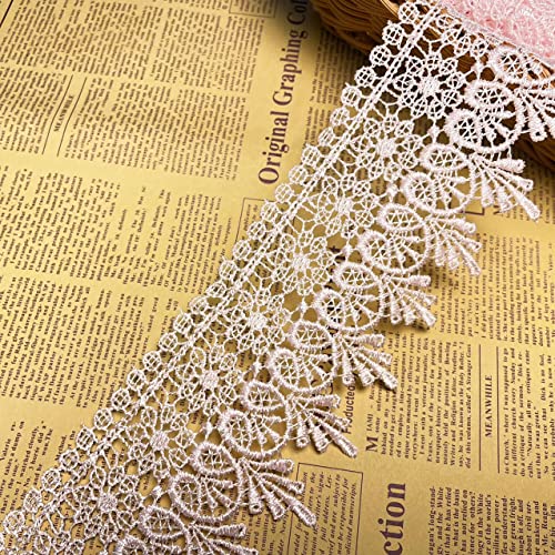 Little Lane Lace 9 cm breiter Stoff mit europäischem Pommes Frites-Motiv, unelastisch mit Spitzenstickerei, für Vorhänge, Tischdecken, Futter, Brautkleider/Accessoires (2 Yards in jeder Packung) von Little Lane Lace