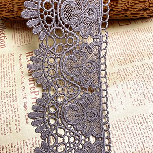 9 cm breiter, unelastischer europäischer Kronenstoff mit Spitzenstickerei, für Vorhänge, Tischdecken, Innenfutter, Hochzeitskleid zum Selbermachen/Zubehör, (2 Yards pro Packung) (Caffe') von Little Lane Lace