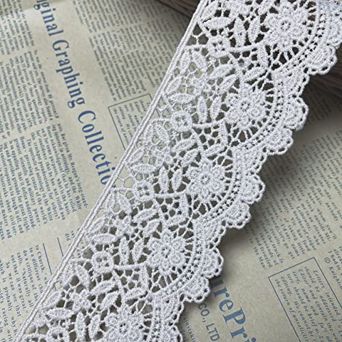 6 CM Breite Europa Blume muster Inelastische Stickerei Spitzenbesatz, Vorhang Tischdecke Slipcover Braut Selbermachen-Kleidung/Zubehör (3,7 Meter in einem Paket) (Khaki) von Little lane lace