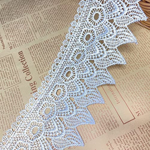 9 CM Breite Europa Kerze muster Inelastische Stickerei Spitzenbesatz, Vorhang Tischdecke Slipcover Braut Selbermachen-Kleidung/Zubehör (1,8 Meter in einem Paket) (weiß) von Little lane lace