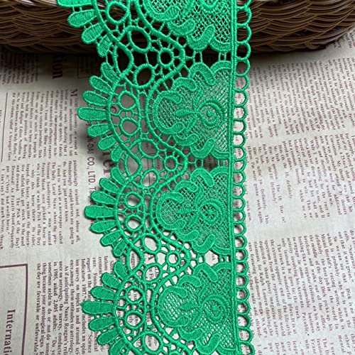 9 CM Breite Europa Krone muster Inelastische Stickerei Spitzenbesatz, Vorhang Tischdecke Slipcover Braut Selbermachen-Kleidung/Zubehör (1,8 Meter in einem Paket) (Grün) von Little lane lace