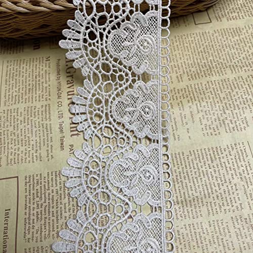 9 CM Breite Europa Krone muster Inelastische Stickerei Spitzenbesatz, Vorhang Tischdecke Slipcover Braut Selbermachen-Kleidung/Zubehör (1,8 Meter in einem Paket) (Khaki) von Little lane lace