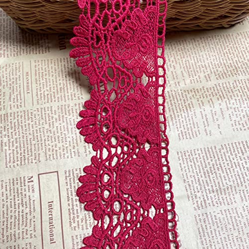 9 CM Breite Europa Krone muster Inelastische Stickerei Spitzenbesatz, Vorhang Tischdecke Slipcover Braut Selbermachen-Kleidung/Zubehör (1,8 Meter in einem Paket) (rot) von Little lane lace