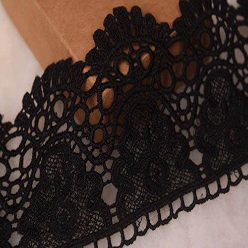 9 CM Breite Europa Krone muster Inelastische Stickerei Spitzenbesatz, Vorhang Tischdecke Slipcover Braut Selbermachen-Kleidung/Zubehör (1,8 Meter in einem Paket) (schwarz) von Little lane lace