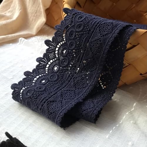 Little lane lace 8 cm Breite Europa Rom-Muster unelastisch Stickerei Spitzenbesatz Vorhang Tischdecke Schonbezug Brautschmuck Kleidung Zubehör 2 Meter in Einer Packung. Marineblau von Little lane lace