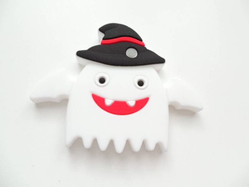 Silikon White Ghost Beißspielzeug, Kürbis Beißring, Halloween Beißring von LittleDuckyuk