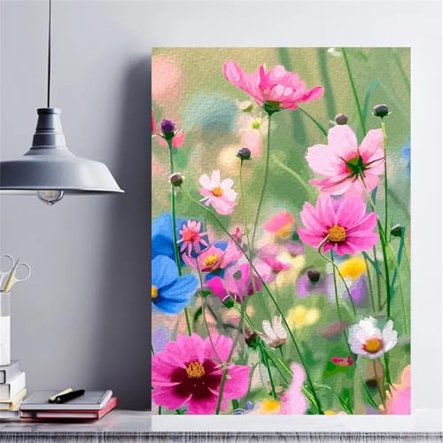 Wunderschöne Wildblumen Malen nach Zahlen für Erwachsene,DIY Handgemalt Ölgemälde-Set auf Leinwand mit Pinseln und Acrylpigment für Kinder Anfänger Kunst für Heimdekoration Geschenk,mit rahmen 50x65cm von Lituor