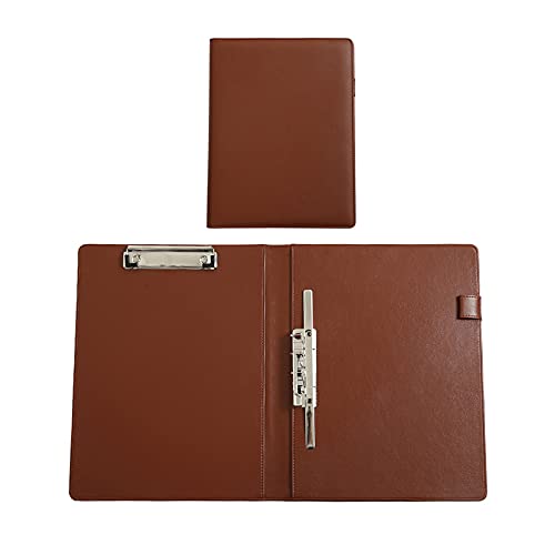 Liudan Klemmbrett 2 Packungen A4 Faltende Abdeckungsordner mit doppelten Ordnern Multifunktionsbinder-Schreibbrett mit Stifthalter für Schule, Büro, Geschäft Klemmbrett Mappe (Color : Brown) von Liudan