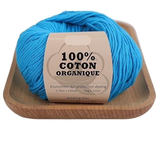 12 Stück 100% Bio-Baumwollgarn, Häkel-/Strickgarn for Anfänger und Fortgeschrittene, weiches Baumwollgarn for Häkeln(Blue) von LiuliuBull