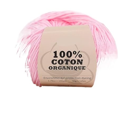 12 Stück 100% Bio-Baumwollgarn, Häkel-/Strickgarn for Anfänger und Fortgeschrittene, weiches Baumwollgarn for Häkeln(Light Pink) von LiuliuBull