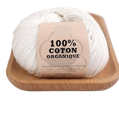 12 Stück 100% Bio-Baumwollgarn, Häkel-/Strickgarn for Anfänger und Fortgeschrittene, weiches Baumwollgarn for Häkeln(Weiß) von LiuliuBull