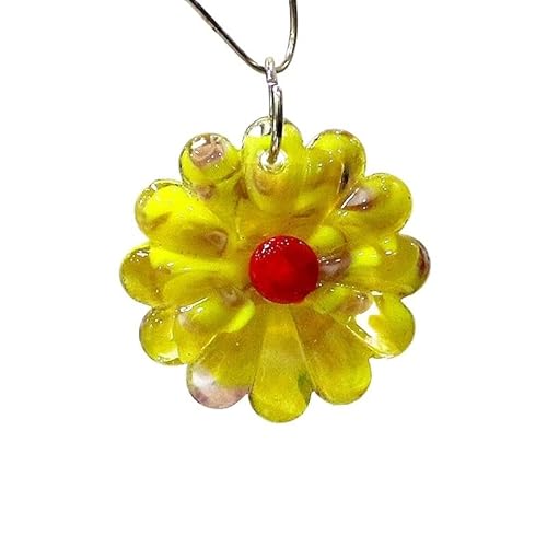 LiuliuBull Wunderschöner Gänseblümchen-Charm-Anhänger – Mini-Sonnenblumen-Glasperle for die Herstellung von DIY-Schmuck, Halsketten und Armbändern.(G322) von LiuliuBull