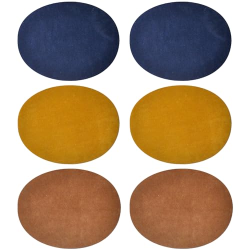 APPLIQUE, Ellbogenflecken 6pcs Oval 3 Farbeisen auf Flecken Dekorative Diy Wildleder Ellbogenflecken Reparaturflecken für Kleidung Jacken Jacken Tops von Liummrcy