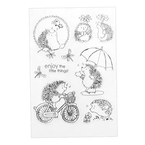 Briefmarken für das Handwerk, Clear Stamp Silicon Transparent DIY Scrapbook Stampe Seal Craft Hedgehog Seal für die Kartenherstellung von Liummrcy