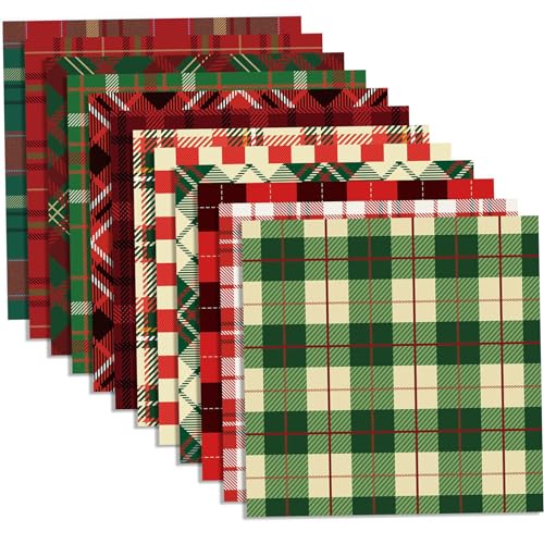 Handwerkspapier, Weihnachtsmusterpapier 12 Designs 24 pcs doppelseitig Plaid 12x12 Papierpolster DIY Dekorative Weihnachtspapierpolster für Kartenherstellung Scrapbook von Liummrcy