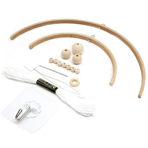 Liummrcy Baby Mobile für Krippen, Holz mobiler Rahmen Kit Wind Chimes Material Perlen Glockenbügel Making Kit Crib Bett Dekoration Spielzeugstil 1 1 von Liummrcy