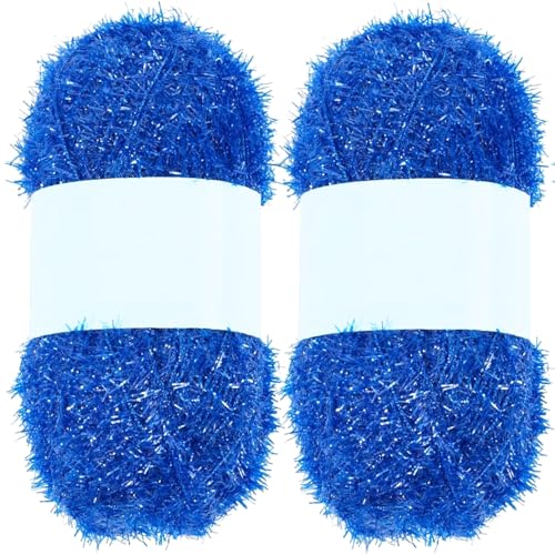 Pecrubby Garn, Sparkle-Garn 2pcs Schnelltrocknentrockner Polyester-Glitzergarn für Geschirrtücher Weiches und komfortables Truboo-Garn für Geschirrtücher, Peelingwaschlappen, Häkel von Liummrcy