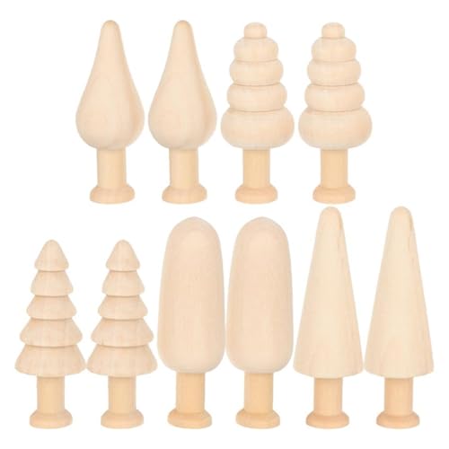 Puppenherstellung Vorräte, unvollendete Holzbäume Peg Puppen Mini -Bäume für Bastelholz leer Malereien Spielzeugmodelle für DIY -Dekoration 10pcs von Liummrcy