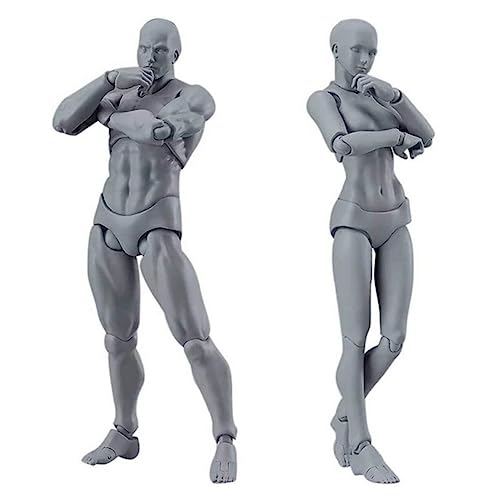 Zeichnungsbildmodell, Zeichnungsfigurenmodell 2pcs 5,91 Zoll männliche weibliche Actionfigur Posenable Schaufensterkörper Körpermalermodell für Künstler von Liummrcy