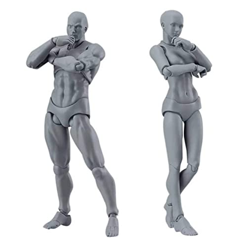 Zeichnungsbildmodell, Zeichnungsfigurenmodell 2pcs 5,91 Zoll männliche weibliche Actionfigur Posenable Schaufensterkörper Körpermalermodell von Liummrcy