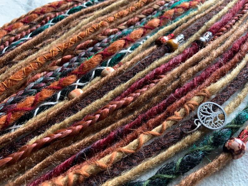 Boho Fairy | Se Or De Dreadlocks Extensions Synthetic Dreads Partial Full Sets Orange Ginger Copper Darkcopper Blonde Brown Green von LivanaDreadart