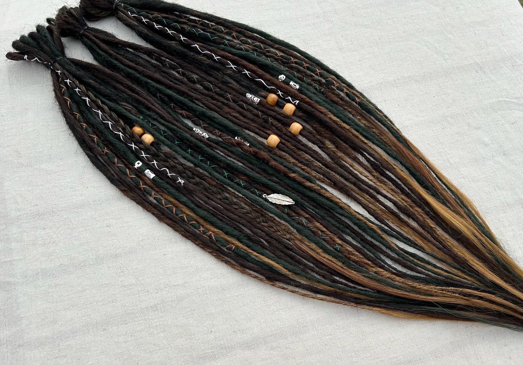 Dark Nature | Custom Made Dreadlocks Extensions Synthetic Dreads Partial Or Full Sets Brown Pecan Seagreen Darkbrown von LivanaDreadart