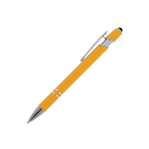 10x Touchpen Kugelschreiber / aus Metall / Soft-Touch / Farbe: gelb von Livepac-Office