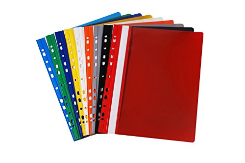 25 Schnellhefter DIN A4 / aus PVC/gelocht - Eurolochung/Farbe: rot von Livepac-Office