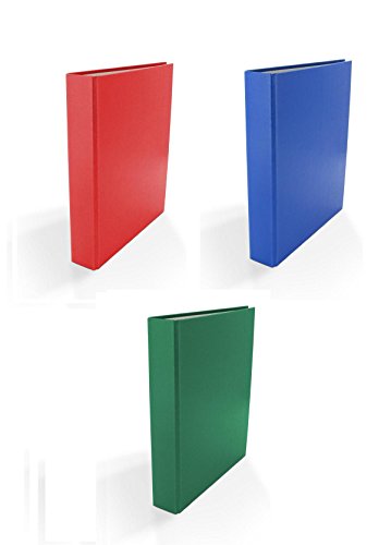 3x Ringbuch / DIN A5 / 2-Ring Ordner / Farbe: je 1x blau, rot und grün von Livepac-Office