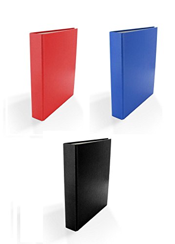 3x Ringbuch / DIN A5 / 2-Ring Ordner / Farbe: je 1x blau, rot und schwarz von Livepac-Office