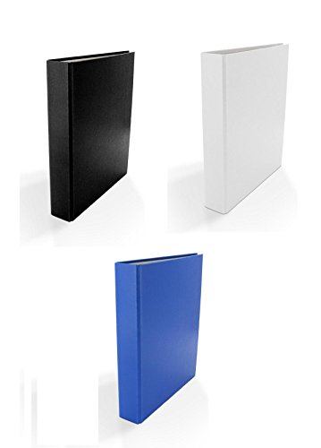 3x Ringbuch / DIN A5 / 4-Ring Ordner / Farbe: je 1x weiß, schwarz und blau von Livepac Office