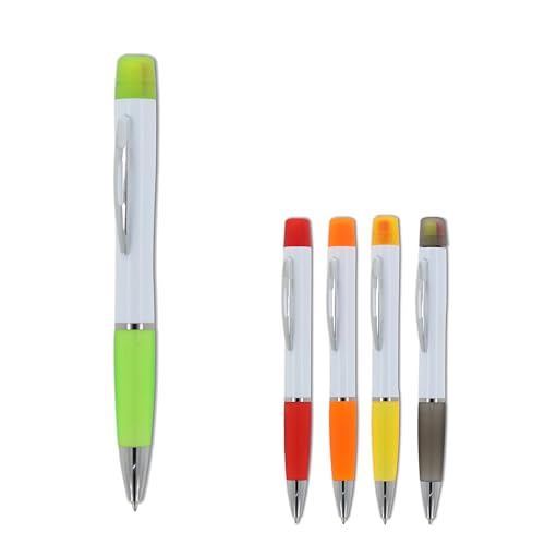 5x Kugelschreiber / mit dreifarbigen Textmarker / 5 Farben von Livepac-Office