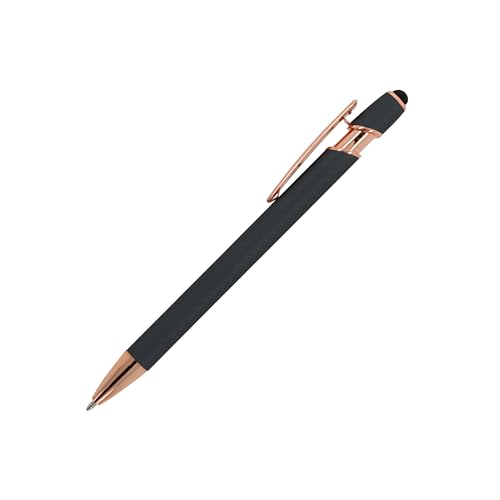 5x Touchpen Kugelschreiber "Roségold" / aus Metall / Soft-Touch / Farbe: grau von Livepac-Office