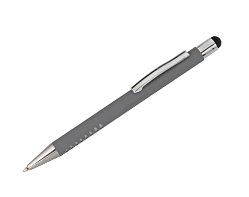 Livepac-Office Softtouch-Touchpen-Kugelschreiber aus Metall/gummiert/Farbe: grau von Livepac-Office