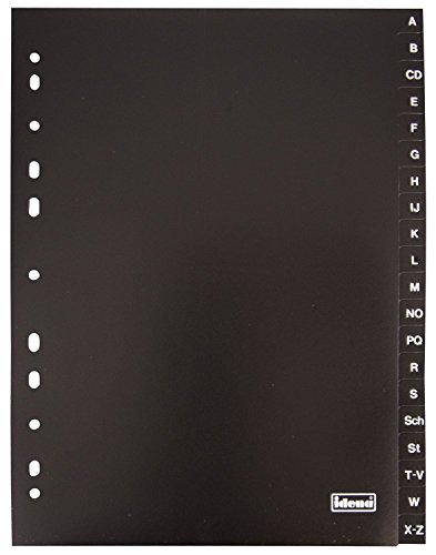 Ordner Register A-Z / 20tlg. / DIN A4 / aus PP 120µ / Farbe: schwarz von Livepac-Office