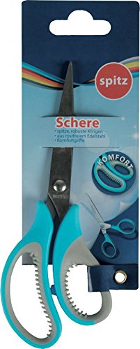 Schere mit Komfortgriffen/Länge 15 cm/spitz/Farbe: blau von Livepac-Office