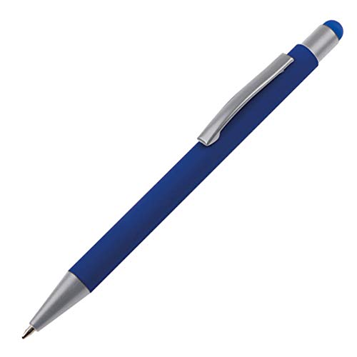 Touchpen Kugelschreiber / aus Metall / Farbe: blau von Livepac-Office