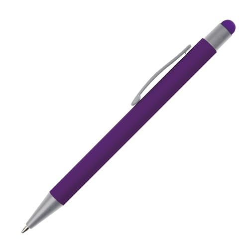 Touchpen Kugelschreiber / aus Metall / Farbe: lila von Livepac-Office