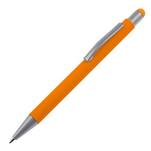 Touchpen Kugelschreiber / aus Metall / Farbe: orange von Livepac-Office