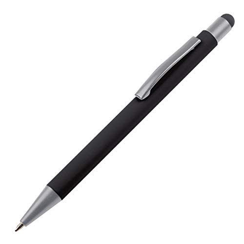 Touchpen Kugelschreiber / aus Metall / Farbe: schwarz von Livepac-Office