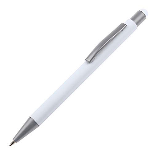 Touchpen Kugelschreiber / aus Metall / Farbe: weiß von Livepac-Office