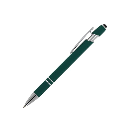 Touchpen Kugelschreiber / aus Metall / Soft-Touch / Farbe: dunkelgrün von Livepac-Office