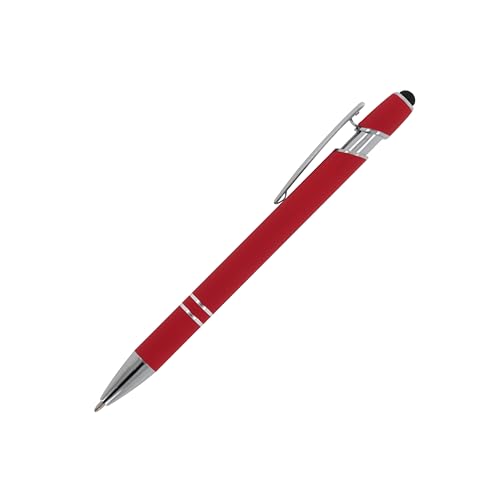 Touchpen Kugelschreiber / aus Metall / Soft-Touch / Farbe: rot von Livepac-Office