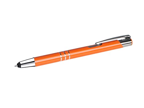 Touchpen Kugelschreiber aus Metall / Farbe: orange (matt) von Livepac-Office