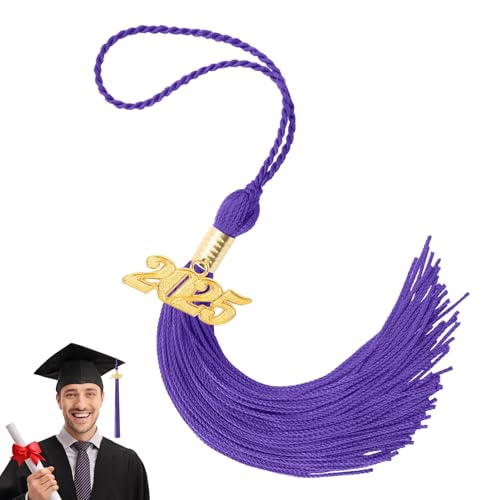 2025 Quaste Graduation, Graduation Quaste 2025 Graduation Cap Quaste Lila Graduation Quaste mit 2025 Gold Charm für Graduation Cap Graduation Party Dekoration Zeremonien Zubehör Abschluss Geschenk von Liwidon