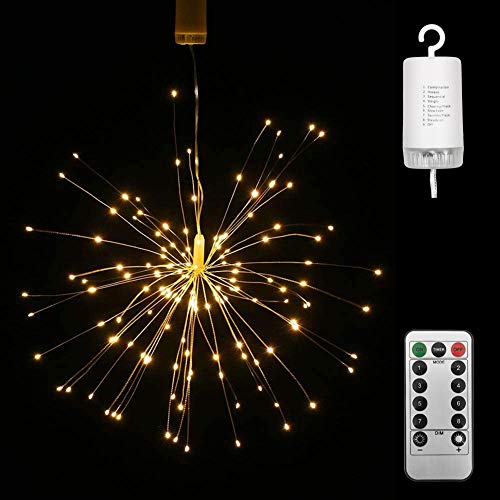 Lixada Feuerwerk LED Licht, 150 LEDs Weihnachten Lichterketten mit Fernbedienung dekorative hängende Starburst Lampe für Indoor Outdoor Home Parties Hochzeit Hofgarten (1 Stück) von Lixada